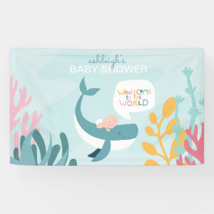 Banderoles Baby shower de baleines mignonnes