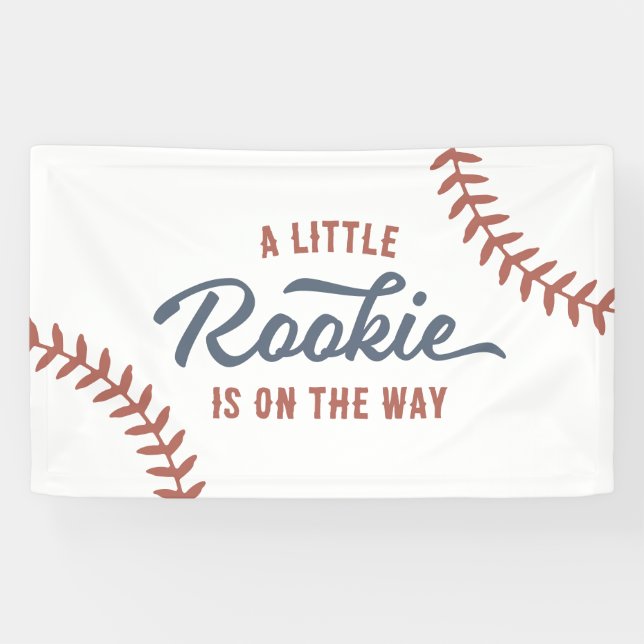Banderoles Baby shower de base-ball Little Rookie (Horizontal)
