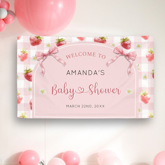 Banderoles Baby shower de bienvenue aux fraises Berry Sweet (Créateur téléchargé)