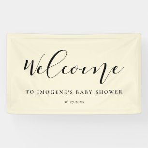 Banderoles Baby shower de calligraphie élégant Bienvenue