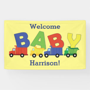 Banderoles Baby shower de camions