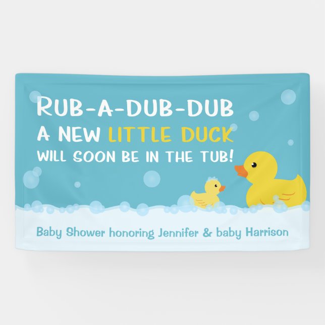 Banderoles Baby shower de canard en caoutchouc Neutre selon l (Horizontal)
