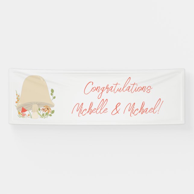 Banderoles Baby shower de champignons des bois (Horizontal)