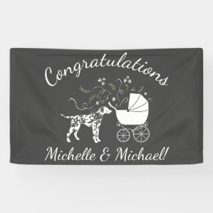 Banderoles Baby shower de Chien Dalmatien gris chiot