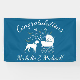 Banderoles Baby shower de chien de boxe