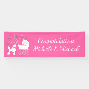 Banderoles Baby shower de chien de canicule fille rose