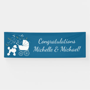 Banderoles Baby shower de chien de canicule Garçon bleu