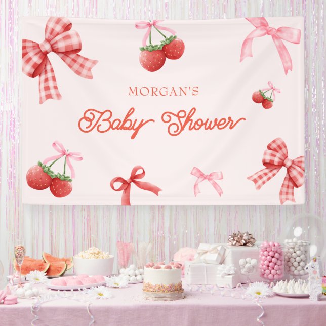 Banderoles Baby shower de coquette rose pâle Berry (Fête)