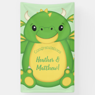 Banderoles Baby shower de dragon vert
