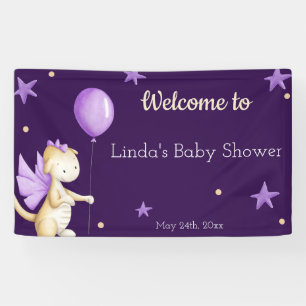 Banderoles Baby shower de fille violet accueil Dragon