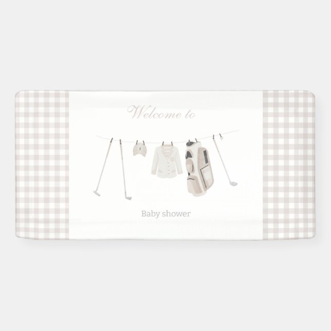 Banderoles Baby shower de golf neutre (Horizontal)