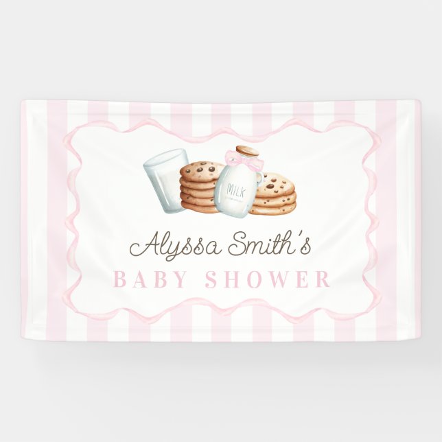 Banderoles Baby shower de lait et de biscuits (Horizontal)