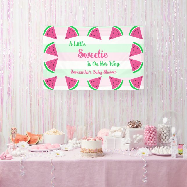 Banderoles Baby shower de pastèque doux (Fête)