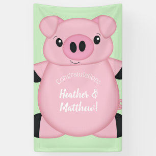 Banderoles Baby shower de porc vert