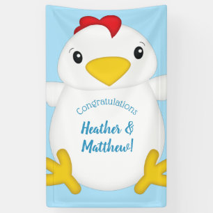 Banderoles Baby shower de poulet Blue Boy