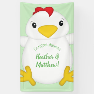 Banderoles Baby shower de poulet vert