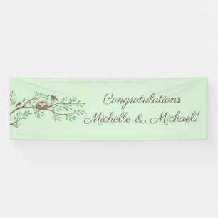Banderoles Baby shower de printemps des Oiseaux de Robin