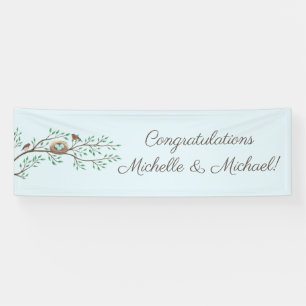 Banderoles Baby shower de printemps des Oiseaux de Robin