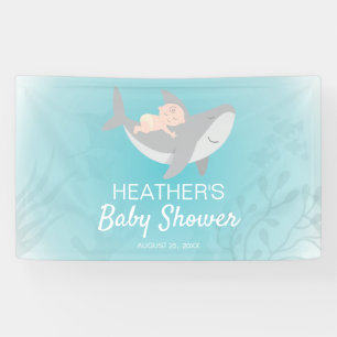 Banderoles Baby shower de requin doux