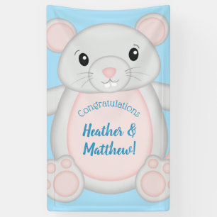 Banderoles Baby shower de souris bleu