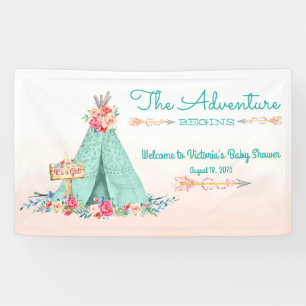 Banderoles Baby shower de Teepee de la tribu des Boho