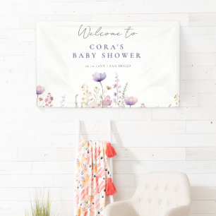 Banderoles Baby shower de terrain Fleur sauvage de prairie