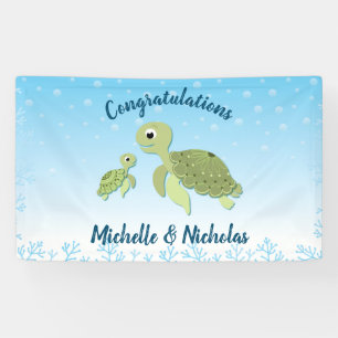 Banderoles Baby shower de tortue de mer Co-Ed Genre Neutre