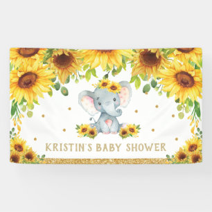 Banderoles Baby shower de tournesol éléphant Anniversaire
