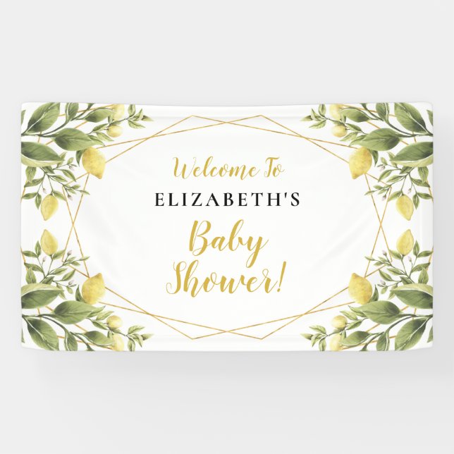 Banderoles Baby shower de verdure aux citrons (Horizontal)