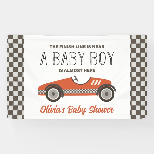 Banderoles Baby shower de voitures Red Race (Horizontal)
