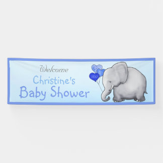 Banderoles Baby shower des éléphants des ballons bleus