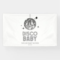 Baby shower Disco Ball 'Disco Baby' en argent
