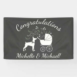 Banderoles Baby shower Doberman Pinscher Chien