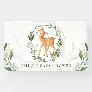 Banderoles Baby shower d'or des Cerfs de forêt