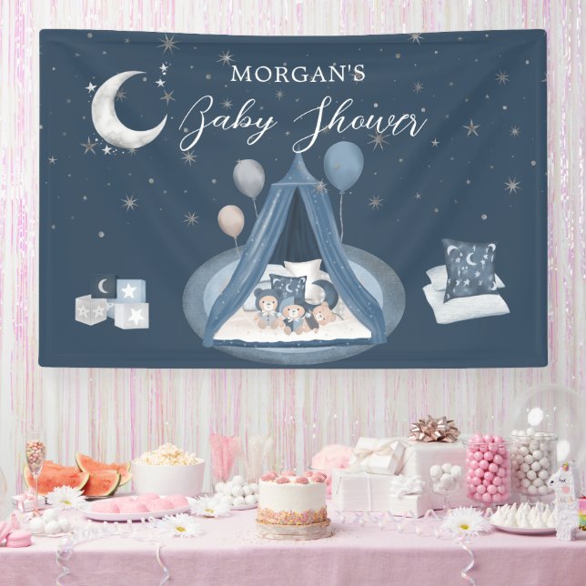 Banderoles Baby shower d'ours céleste (Fête)