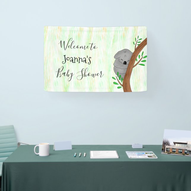 Banderoles Baby shower d'ours Koala Sleepy personnalisé (Salon professionnel)