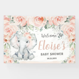 Banderoles Baby shower Eléphant flou mignon fond
