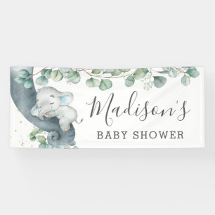 Banderoles Baby shower Eléphant Vert Chic Accueil garçon