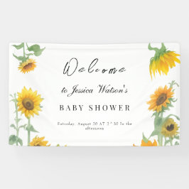 Banderoles Baby shower ensoleillé de tournesol jaune élégant