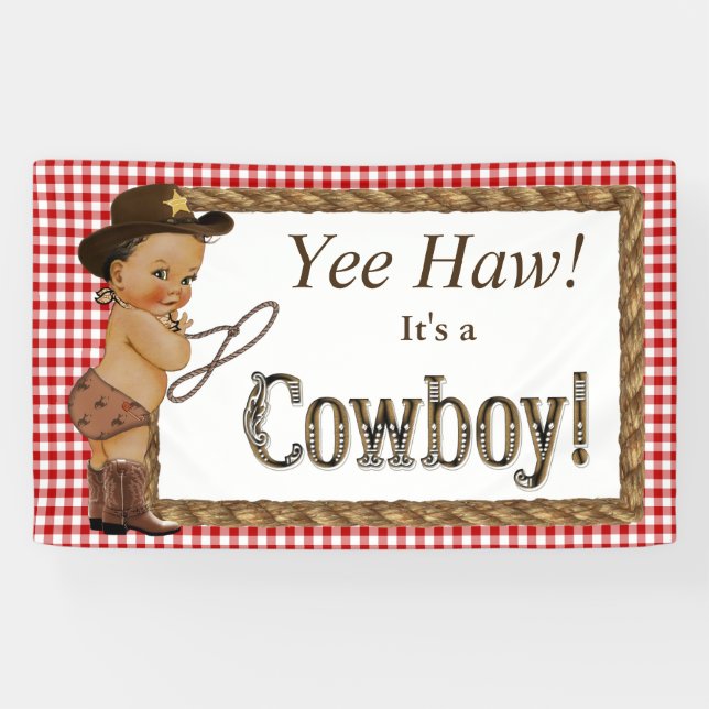 Banderoles Baby shower Ethnique Cowboy (Horizontal)