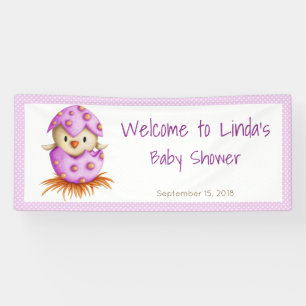 Banderoles Baby shower fille de bienvenue aux oiseaux mignons