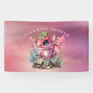 Banderoles Baby shower Fille Dragon Rose Hot