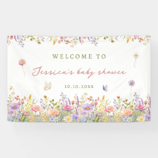 Banderoles Baby-Shower Fleur Sauvage
