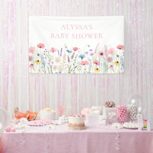 Banderoles Baby shower Fleur sauvage de Pink Meadow