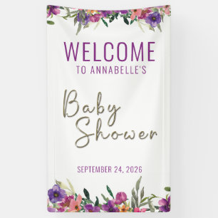 Banderoles Baby shower floral d'accueil personnalisé