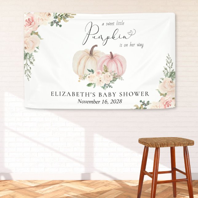 Banderoles Baby shower Floral rose citrouille Bienvenue (Créateur téléchargé)