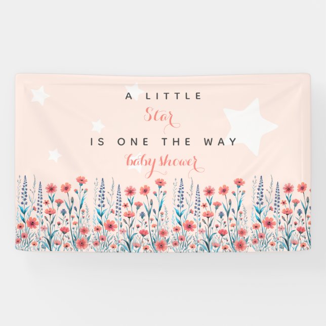 Banderoles Baby shower Floral Star (Horizontal)