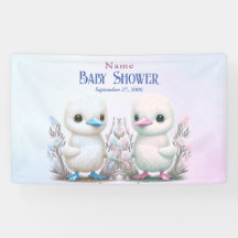Baby shower Floral Twin Ducks Bienvenue