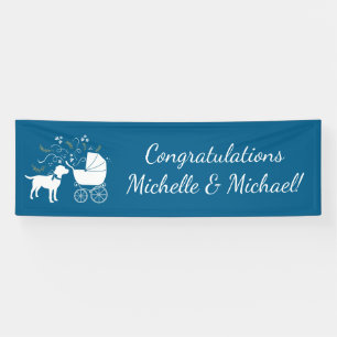 Banderoles Baby shower français de Bulldog Frenchie Blue