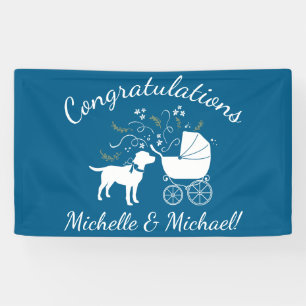 Banderoles Baby shower français de Bulldog Frenchie Blue